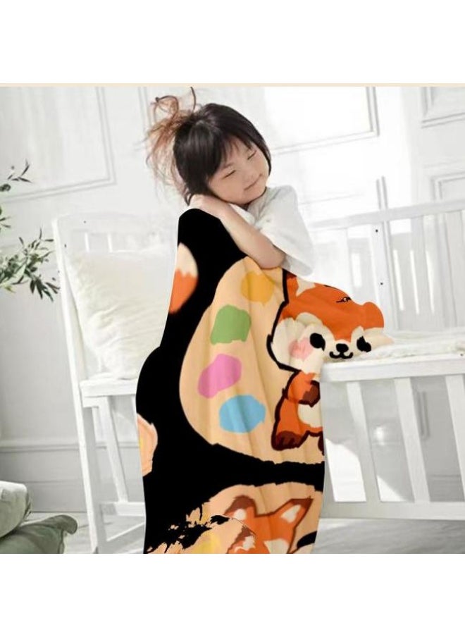 Children's or student cartoon flannel thin blanket (warm and comfortable, suitable for sleep, games) 100cm*150cm - 633