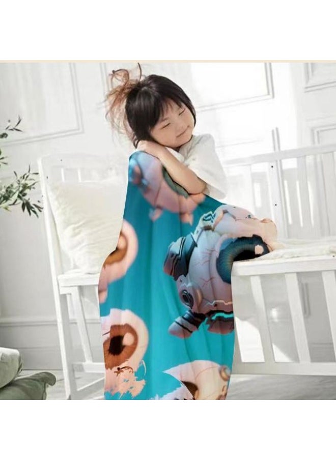 Children's or student cartoon flannel thin blanket (warm and comfortable, suitable for sleep, games) 100cm*150cm - 675