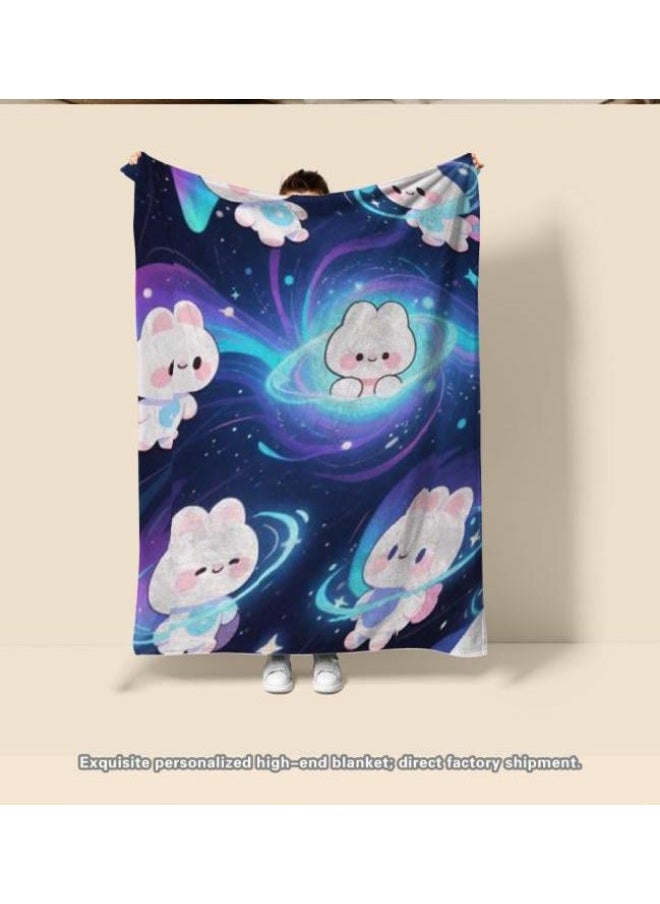 Children's or student cartoon flannel thin blanket (warm and comfortable, suitable for sleep, games) 100cm*150cm - 553