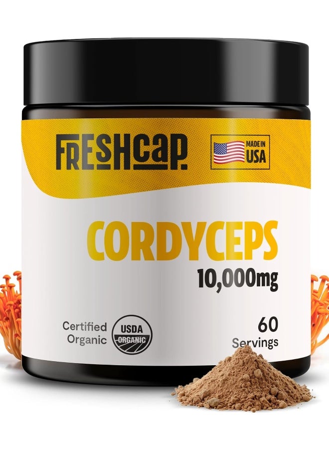 HERO - Cordyceps Mushroom Extract Powder - USDA Organic - 60 g - Supplement - Energy and Endurance - Add to Coffee/Tea/Smoothies - Real Fruiting Body No Fillers