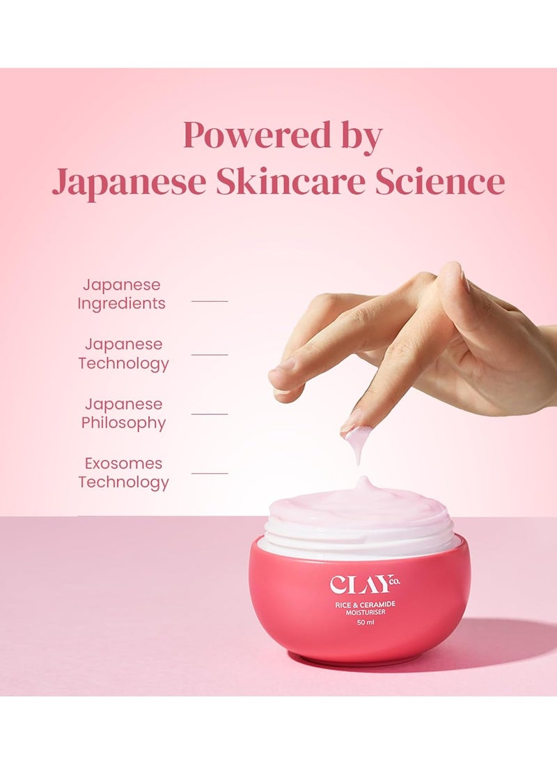 Rice & Ceramide Moisturizer | Intense Hydration, Skin Barrier Repair & Brightening | Lightweight & Fast-Absorbing | With Exosomes, Rice Extracts, Ceramides & Vitamin B12 | 50ml