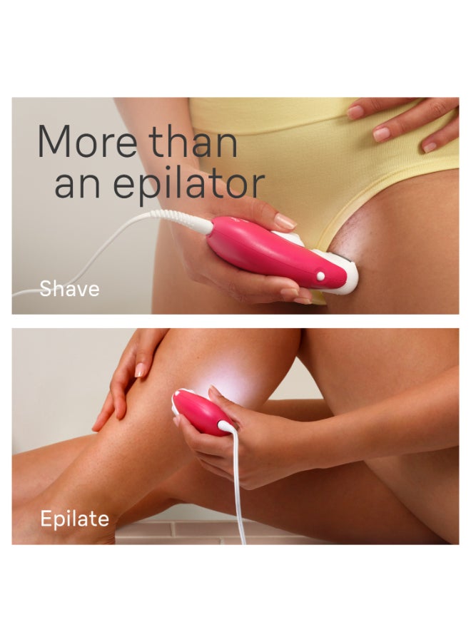 Silk-Epil 3, Easy Hair Removal Device, Smart Light, 20 Microgrip Tweezers, Corded Pink
