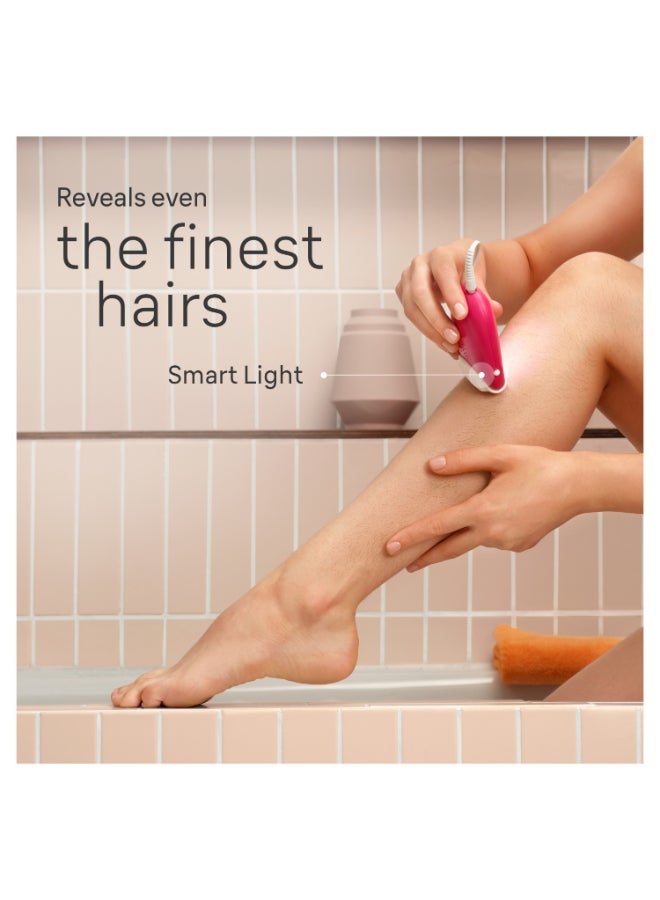 Silk-Epil 3, Easy Hair Removal Device, Smart Light, 20 Microgrip Tweezers, Corded Pink