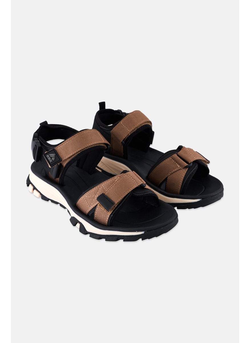 Men Velcro Closure Outdoor Sandals, Brown