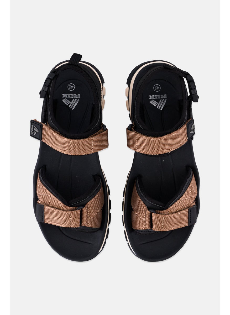 Men Velcro Closure Outdoor Sandals, Brown