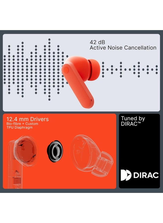 CMF Buds 2a Wireless Earbuds Active Noise Cancelling 42dB Hybrid ANC Bluetooth Headphones