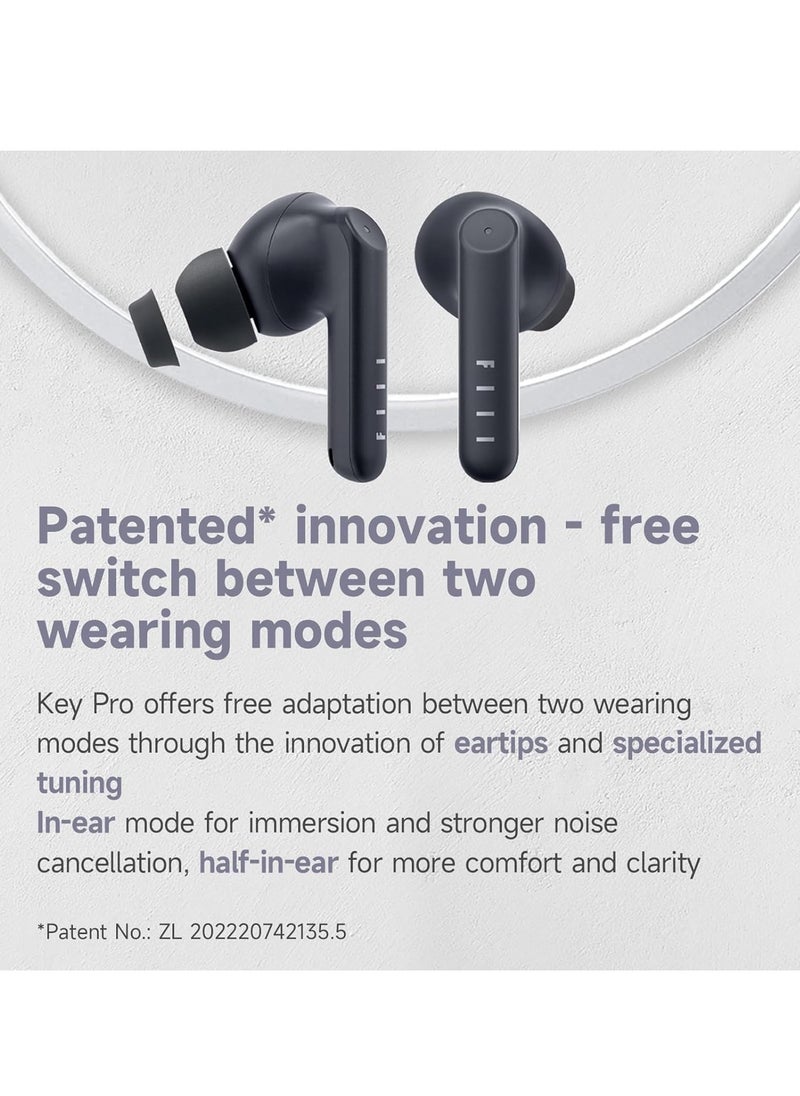 FIIL Key Pro True Wireless Earbuds – 40dB ANC, Bluetooth 5.4, 30-Hour Playtime, IPX5 Waterproof, Dual Mic, Hi-Fi Sound, Multipoint Connection, Touch Control – for iOS/Android