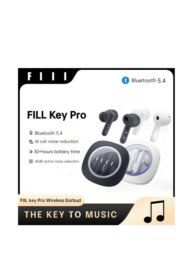 FIIL Key Pro True Wireless Earbuds – 40dB ANC, Bluetooth 5.4, 30-Hour Playtime, IPX5 Waterproof, Dual Mic, Hi-Fi Sound, Multipoint Connection, Touch Control – for iOS/Android