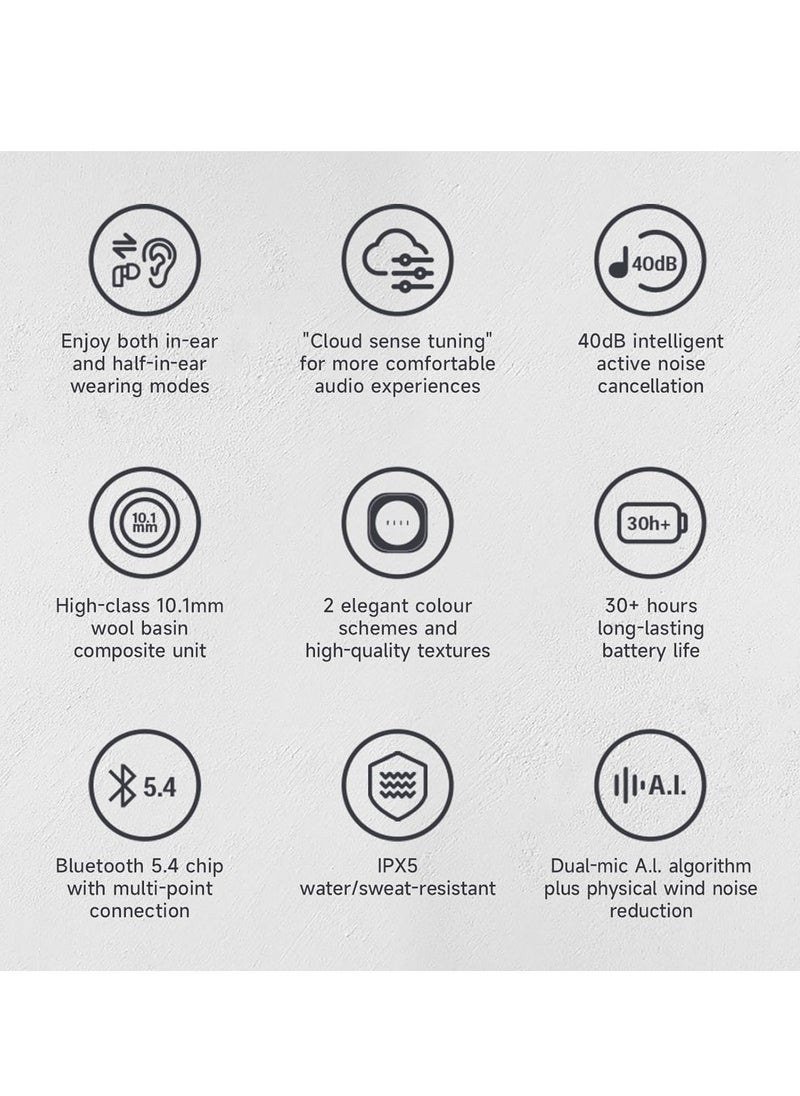 FIIL Key Pro True Wireless Earbuds – 40dB ANC, Bluetooth 5.4, 30-Hour Playtime, IPX5 Waterproof, Dual Mic, Hi-Fi Sound, Multipoint Connection, Touch Control – for iOS/Android