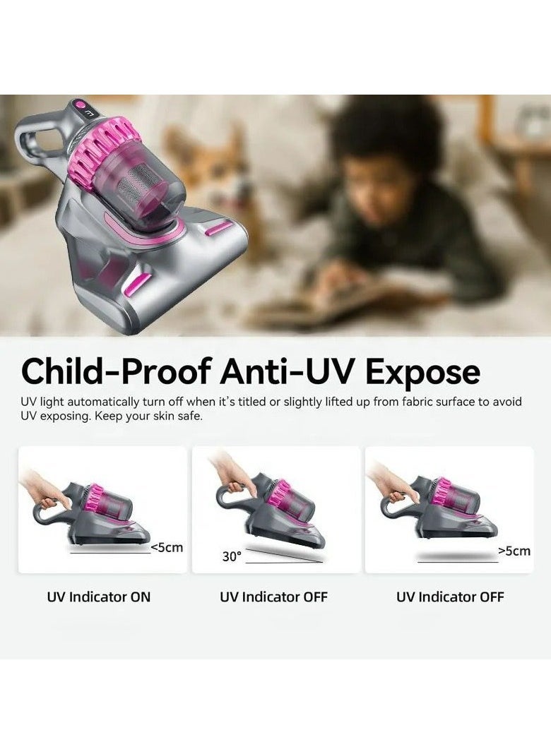Cordless Vacuum Cleaner 5 in 1 UV Mite Removal 10000pa Strong Suction Power Stick Handheld Vacuum Cleaner Ultra Quiet Lightweight Vacuum Cleaner with HEPA Filter For Home Car Pet Mattress Carpet Cleaning