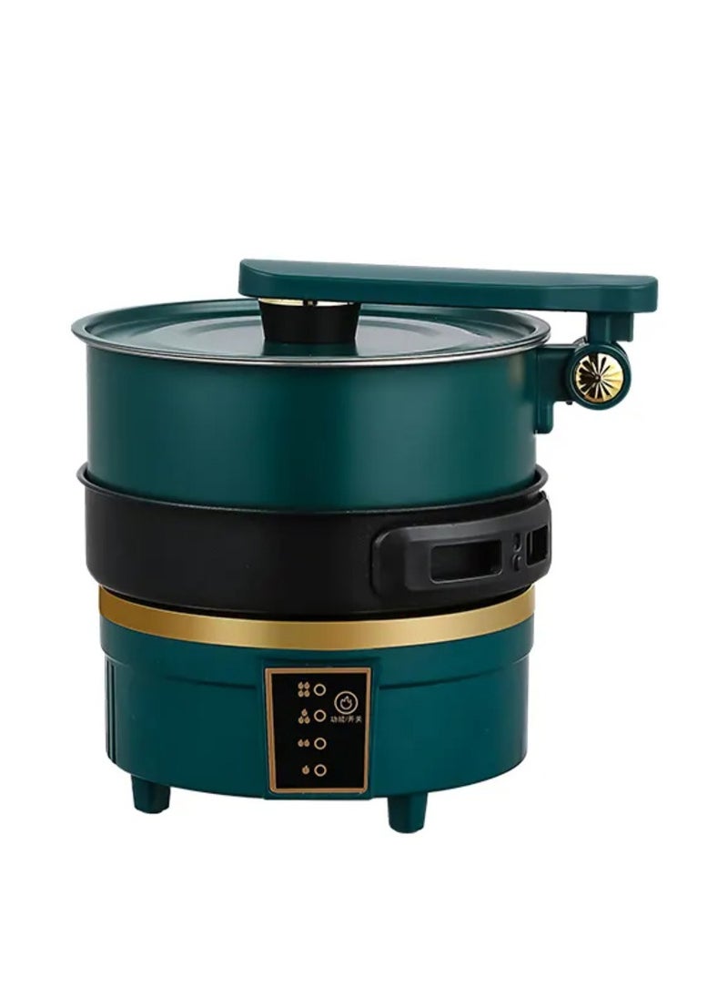 Electric Hot Pot Cooker, 750W Multicooker with Split Cooking Pot, Foldable Design, Multicolor