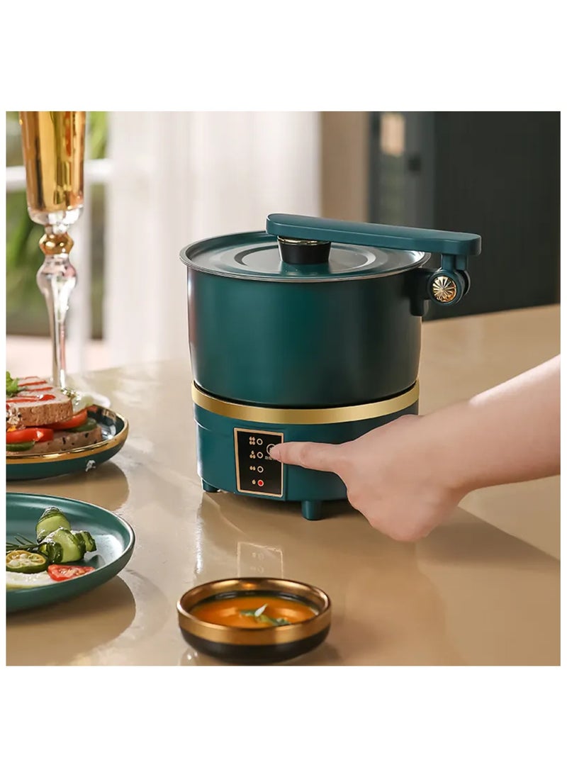Electric Hot Pot Cooker, 750W Multicooker with Split Cooking Pot, Foldable Design, Multicolor