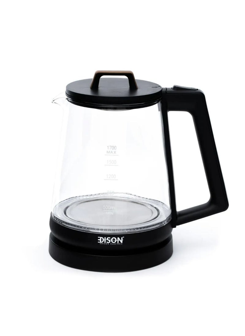 Edison Kettle 1.7 Liter Black/Glass