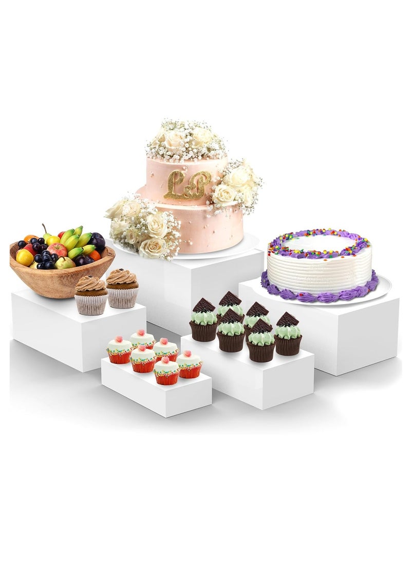 5PCS rectangular white food display stand