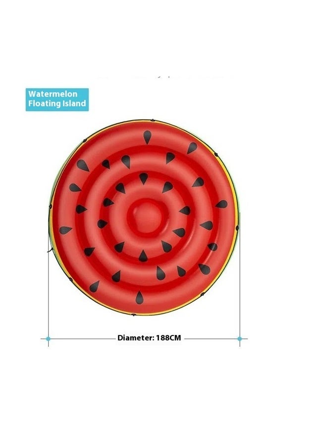 Water Melon Shaped Pool Float 188cm，Watermelon Island Inflatable Pool Float | Fun Pool Party Lounge Fits Up to 3 People | Great for Kids & Adults