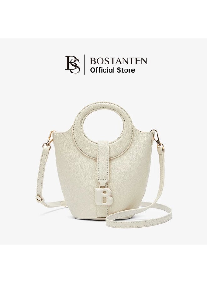BOSTANTEN Fashion Shoulder Bag & Bucket Style Handbag – White | Trendy and Versatile Women's Bag