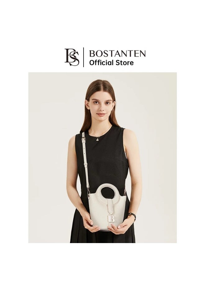 BOSTANTEN Fashion Shoulder Bag & Bucket Style Handbag – White | Trendy and Versatile Women's Bag