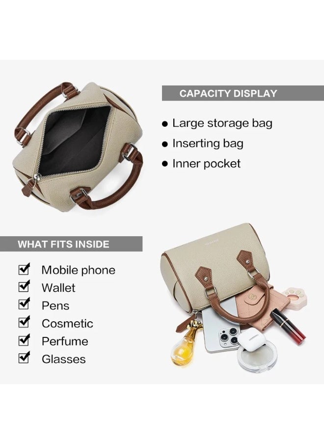BOSTANTEN Women's Bag – Beautiful and Easy-to-Match Apricot and Brown Shoulder Bag for Women