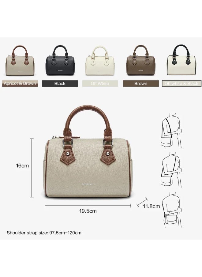 BOSTANTEN Women's Bag – Beautiful and Easy-to-Match Apricot and Brown Shoulder Bag for Women