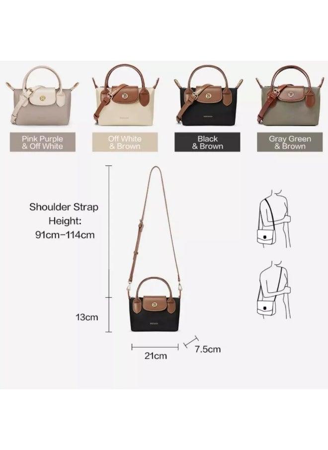 BOSTANTEN Charli Bag – Korean Style Fashion Women's Shoulder Bag (Black with Brown)