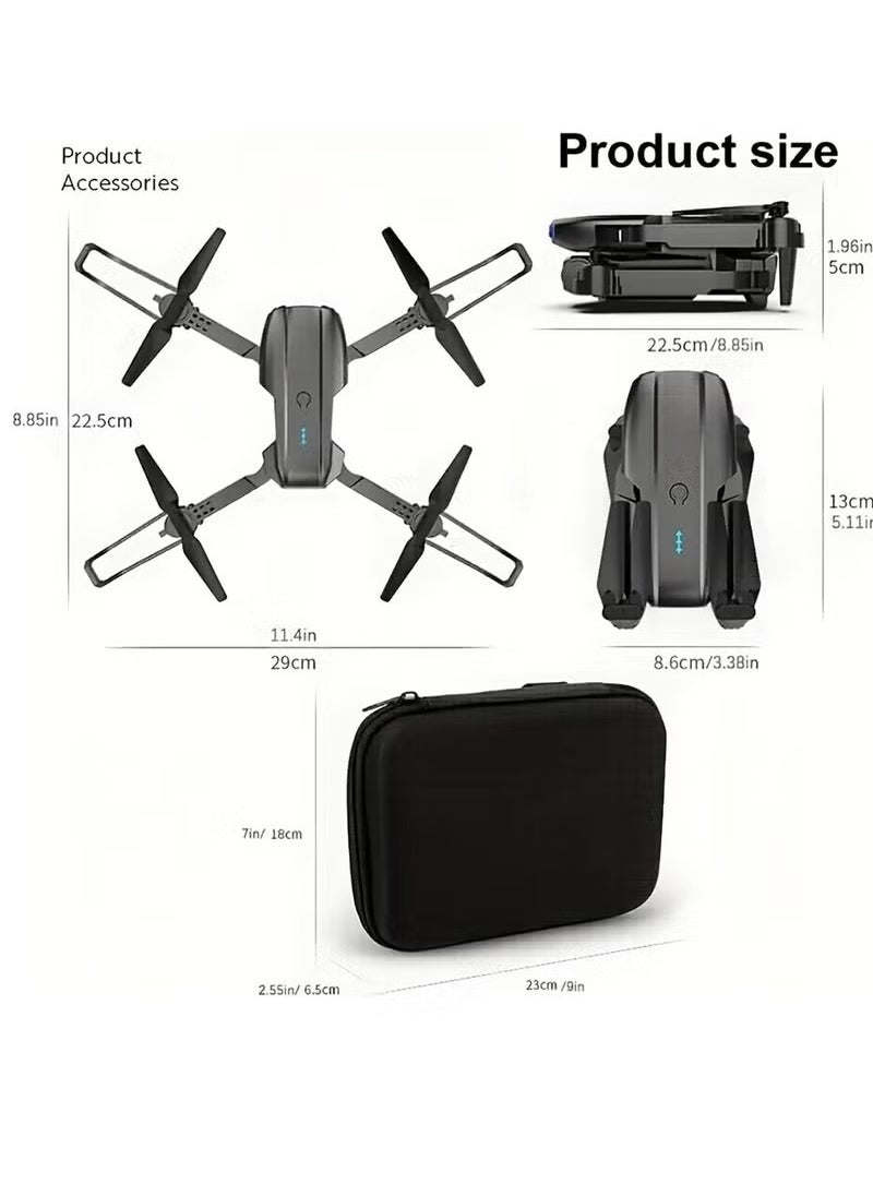 E99 Drone with Camera – Foldable RC Quadcopter for Beginners, Remote Control Drone Toys, Indoor & Outdoor Use, Affordable UAV,