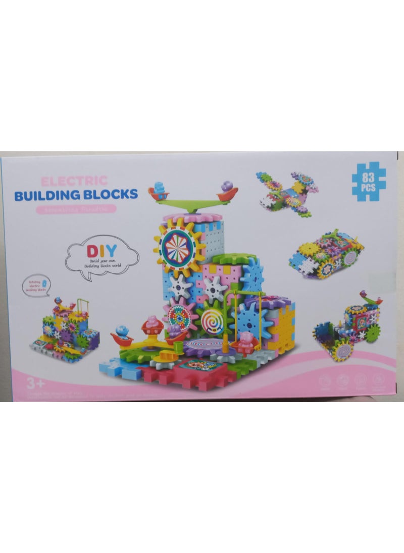 Children's Assembled Electric Gear Building Blocks,Electric Gear Building Blocks,Electric Gears Blocks Toy,Gear Blocks Educational Toys,Child Educational Gear Construction Toy Age 3+ (83PCS)