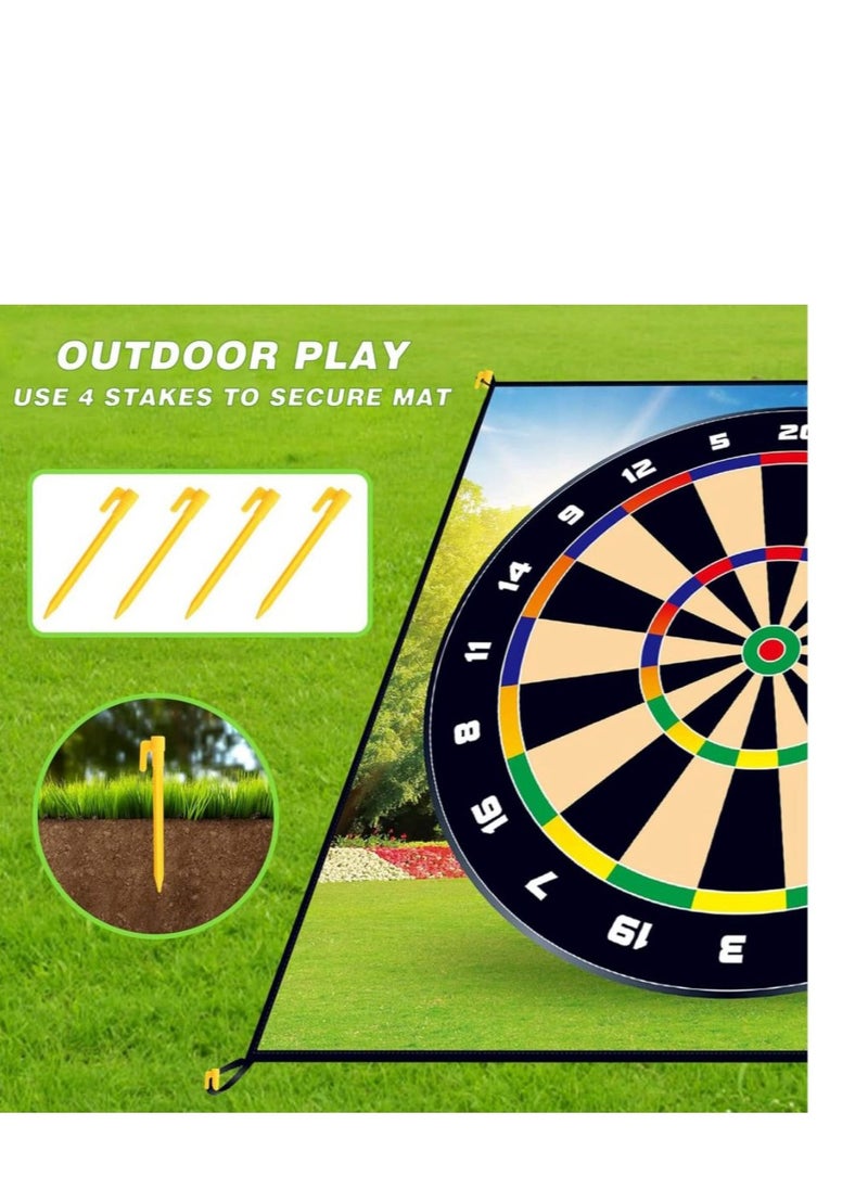 Golf Chipping Game Mat, 178x178cm Golf Training Set with 20 Sticky Balls and Darts, Indoor Outdoor Practice Mats for Adults Kids, Family Play Toys, Includes Golf Clubs, Thoughtful Gift Golfers