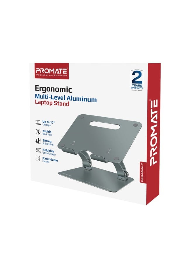 Promate DeskMate-7 Ergonomic Multi-Level Aluminum Laptop Stand