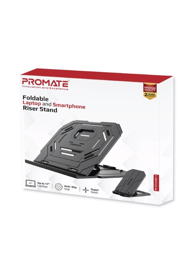 Promate ProCooler-1 Foldable Laptop and Smartphone Riser Stand