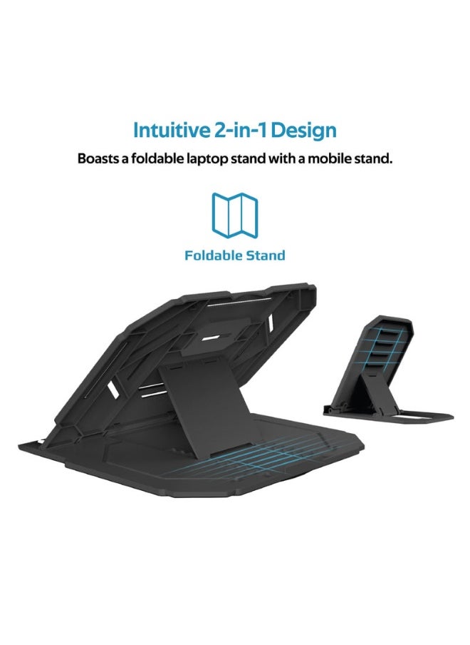 Promate ProCooler-1 Foldable Laptop and Smartphone Riser Stand