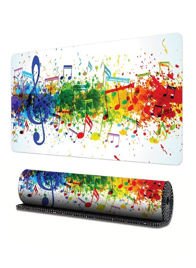 Extended Big Mouse Pad Large,90cm X 40cm X 0.3cm ,XL Gaming Mouse Pad Desk Pad,Computer Keyboard Mouse Mat Mousepad ,Music Symbol Patterns