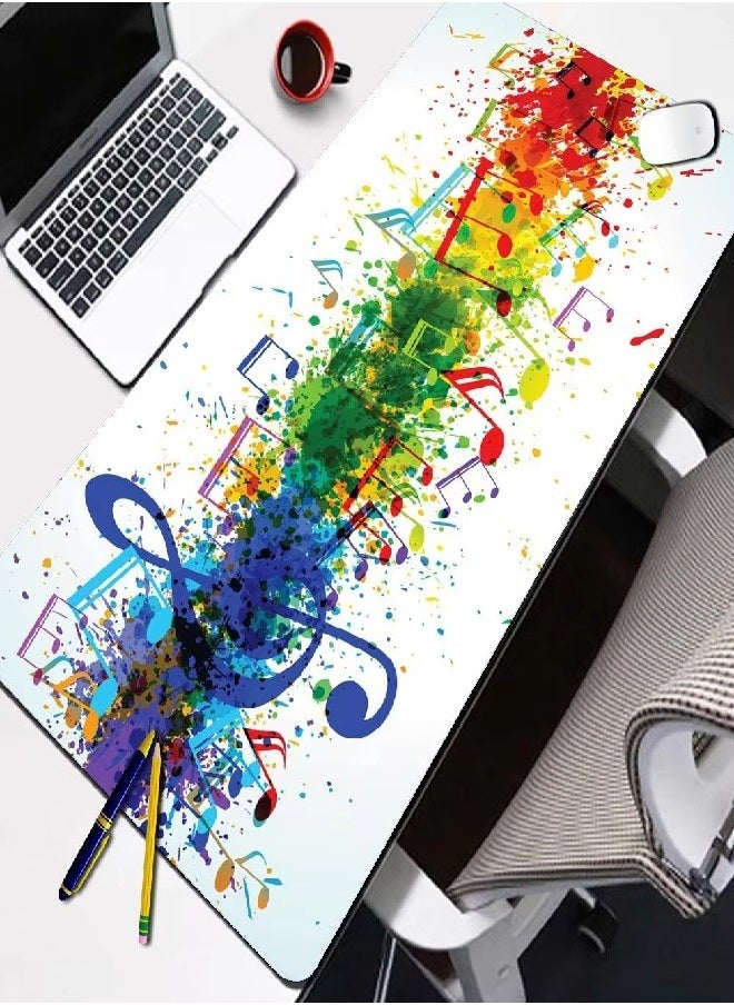 Extended Big Mouse Pad Large,90cm X 40cm X 0.3cm ,XL Gaming Mouse Pad Desk Pad,Computer Keyboard Mouse Mat Mousepad ,Music Symbol Patterns