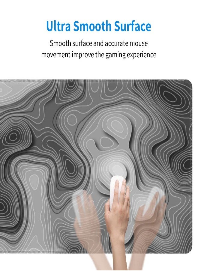 Extended Big Mouse Pad Large,90cm X 40cm X 0.3cm,XL Gaming Mouse Pad Desk Pad,Computer Keyboard Mouse Mat Mousepad ,3D Topographic Map