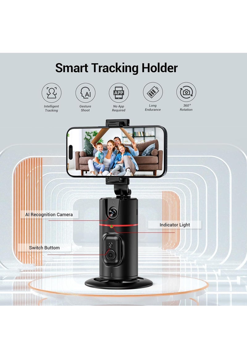 Auto Face Tracking Tripod 360° Rotating Auto Tracking Phone Holder | Gesture Control & Remote | No App Needed | Smart Camera Stand for Vlog, TikTok, Live Streaming, YouTube Video Recording | Universal Phone Compatibility, Adjustable Height