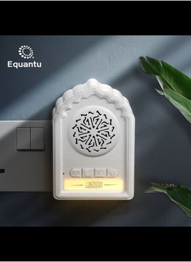 QB812 Quran Decoration Wall Plug Islamic Muslim Player – Mini Hanging Rechargeable Koran Zikir Speaker with Night Light, Bluetooth, and FM Radio – Ideal for Home, Mosque, and Spiritual Spaces