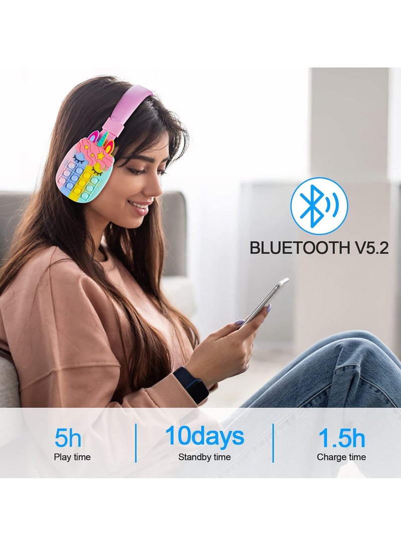 Wireless Bluetooth Headphones,  Fidget Bubbles Cute Wireless Gaming Headset, Comfortable Lightweight Stereo Headphones, Adjustable High Bass Sound Earphones With Build In Microphone, (1pc)