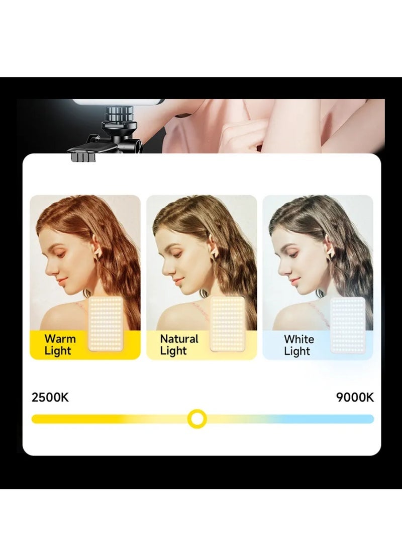 D10 120 LED Video Light LED Camera Light 360° Portable Photography Lighting Type-C 3000mAh Rechargeable Battery CRI 95+ 2500k-9000K On Camera Light Fill Light Continuous Working Time 90+ Minutes