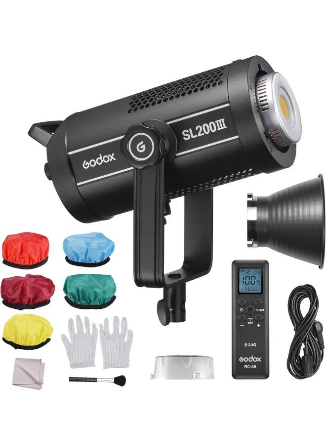 Godox SL200III Studio LED Video Light 215W – 5600K Dimmable, 8 FX Lighting Effects, CRI 96, TLCI 97, Bowens Mount, APP Remote Control for Photography & Live Streaming
