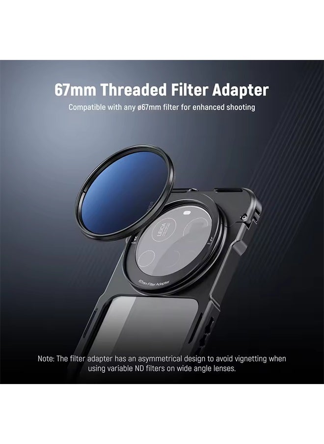 NEEWER 15 Ultra Cage, Quick Release Video Rig Case Phone Stabilizer Holder For Xiaomi 15 Ultra with 67mm Filter Adapter