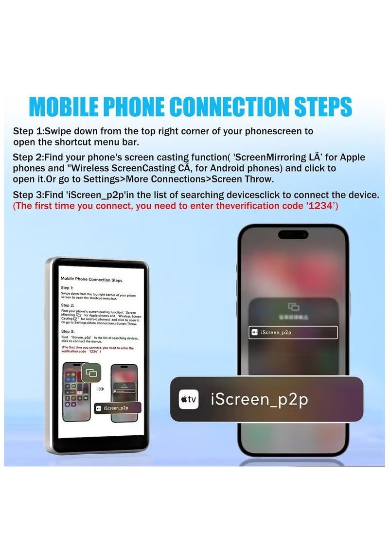 Magnetic Phone Vlog Selfie Monitor Screen | Mirroring Device | Screen Casting Device for Vloggers, Live Streamers, and Content Creators – Easy Setup, Portable, High-Quality Display for Clear Selfies & Live Stream Viewing