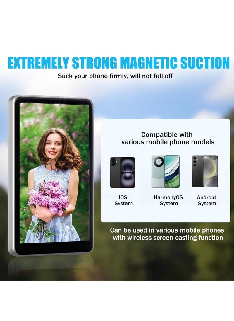 Magnetic Phone Vlog Selfie Monitor Screen | Mirroring Device | Screen Casting Device for Vloggers, Live Streamers, and Content Creators – Easy Setup, Portable, High-Quality Display for Clear Selfies & Live Stream Viewing