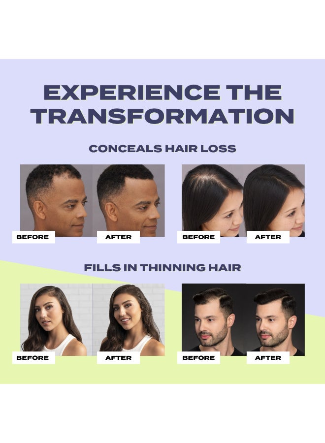 Hair Building Fibers Instant Hair Concealer for Thinning Hair, Hair Fiber for Men & Women, Texture Powder with Natural Keratin, Long-Lasting Hair Color - Black 12grams