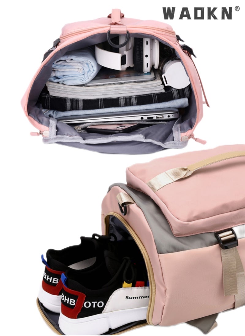 Sports Bag with Backpack Function,Women u0026 Men Duffle Bag For Travel, Small Waterproof Gym Sport Shoulder Bag With Shoe Compartment Carry On Backpack For Weekender Workout Overnight Campin, Sports