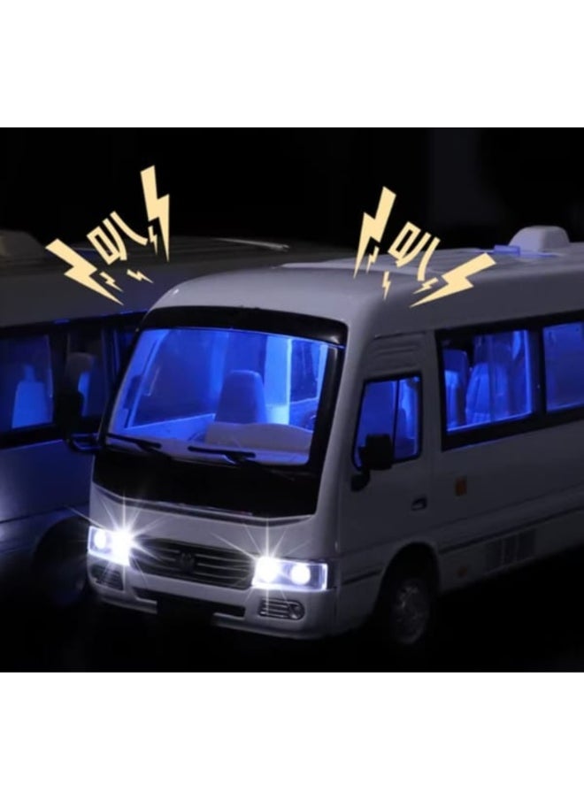 Toyota Coaster Toy Bus – Diecast Metal Model Vehicle for Kids and Collectors – 1 PC Miniature Van Toy (Color As Per Stock)