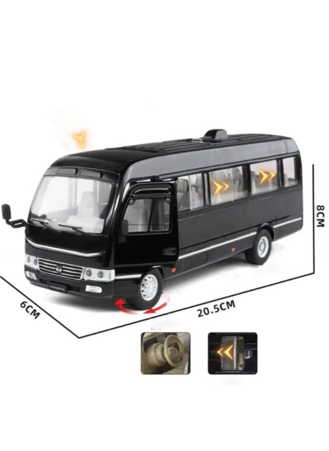 Toyota Coaster Toy Bus – Diecast Metal Model Vehicle for Kids and Collectors – 1 PC Miniature Van Toy (Color As Per Stock)