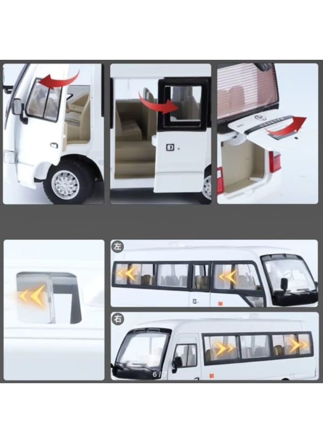 Toyota Coaster Toy Bus – Diecast Metal Model Vehicle for Kids and Collectors – 1 PC Miniature Van Toy (Color As Per Stock)