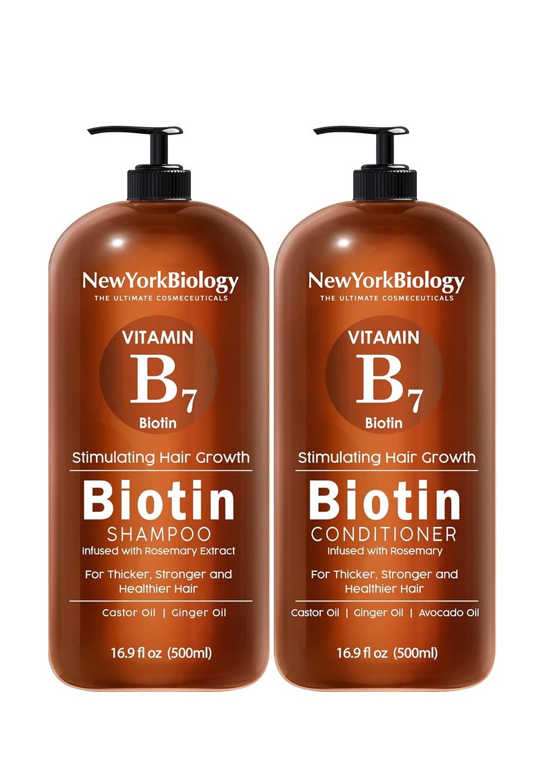 Biotin Shampoo and Conditioner Set 500ml for Thinning Hair Thickening Formula for Hair Loss Treatment For Men and Women Anti Dandruff Packaging May Vary