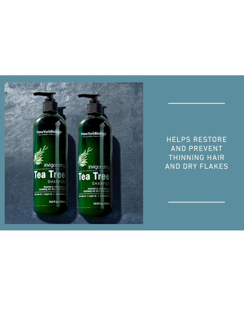 Tea Tree Shampoo and Conditioner Set Deep Cleansing for Relief of Dandruff Dry and Itchy Scalp Therapeutic Grade Helps Promote Hair Growth 500ml