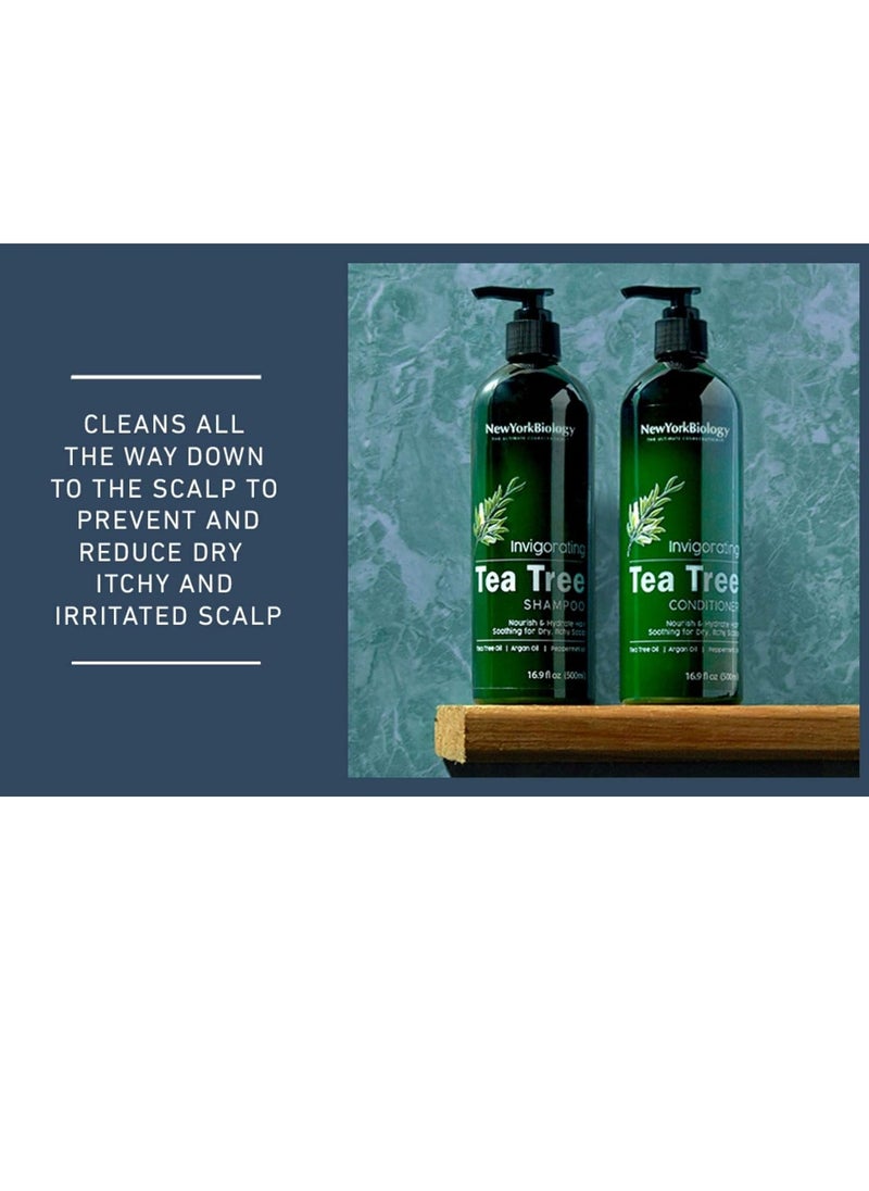 Tea Tree Shampoo and Conditioner Set Deep Cleansing for Relief of Dandruff Dry and Itchy Scalp Therapeutic Grade Helps Promote Hair Growth 500ml