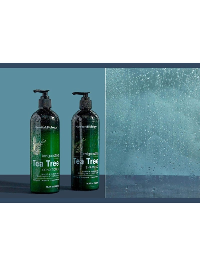 Tea Tree Shampoo and Conditioner Set Deep Cleansing for Relief of Dandruff Dry and Itchy Scalp Therapeutic Grade Helps Promote Hair Growth 500ml